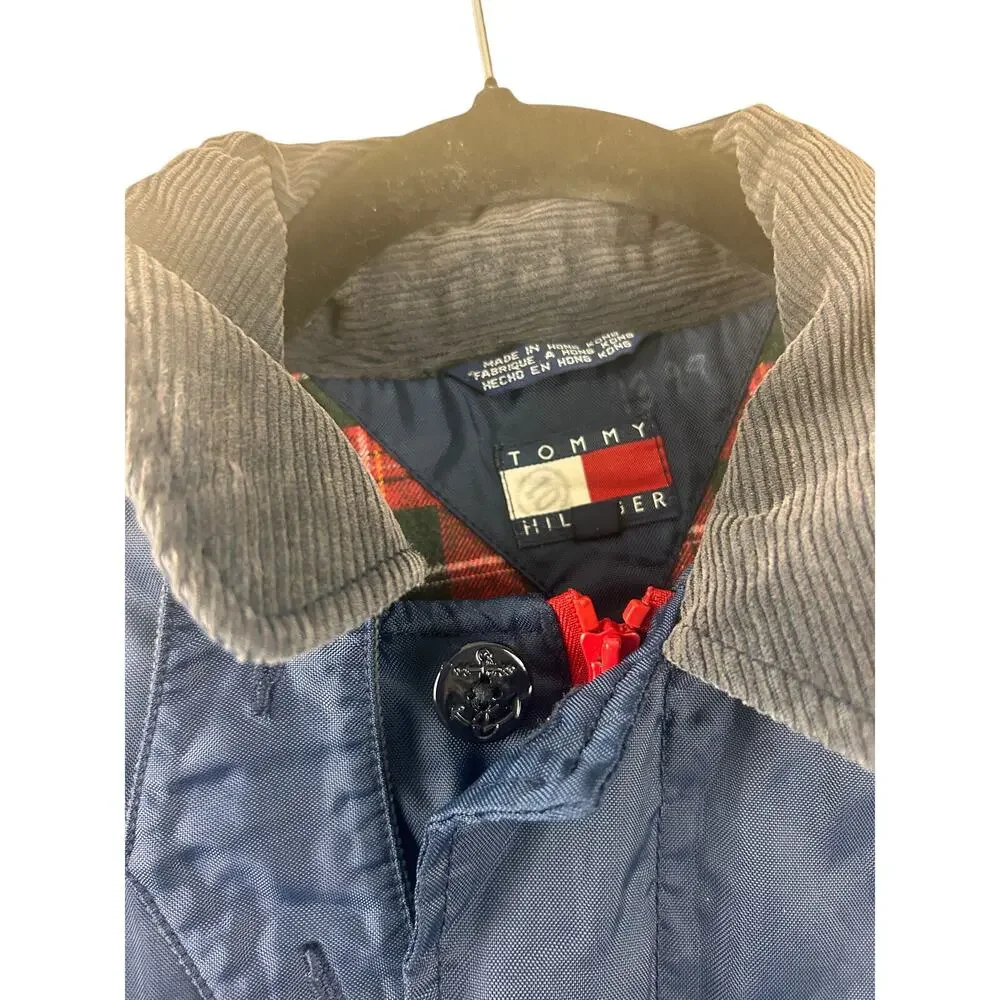 Tommy Hilfiger Vintage Navy Field Jacket Plaid Lined Men’s‎ Medium